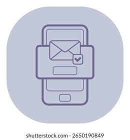 Simple mobile device with envelope symbol representing message notifications. Digital connectivity and communication tools concept