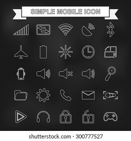 Simple mobile icon with unfocused background