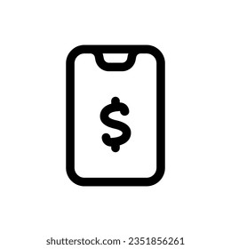 Icono de pago móvil simple. El icono puede utilizarse para sitios web, plantillas de impresión, plantillas de presentación, ilustraciones, etc