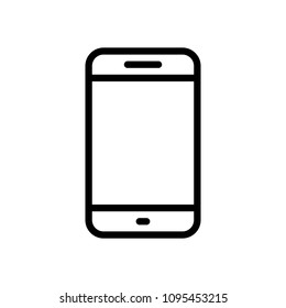 Simple mobile phone icon. Linear symbol, thin outline