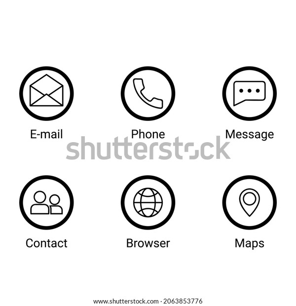 Simple Mobile Phone Icon Set Eps Stock Vector (Royalty Free) 2063853776