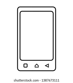 Simple mobile phone icon white