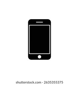 Simple mobile phone, isolated on white. Perfect for app design. Modern device with a blank screen and home button. Clean, minimalist tech icon.