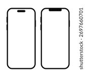 Simple mobile phone mockup vector