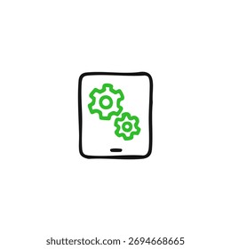 Teléfono móvil simple con dos engranajes dentro