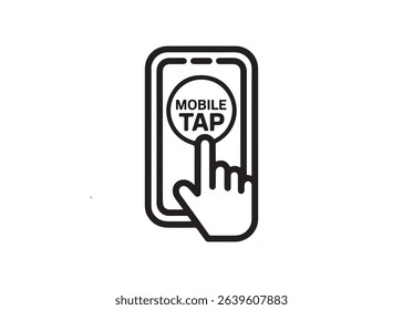 Simple Mobile Tap Icon for User Interface Design