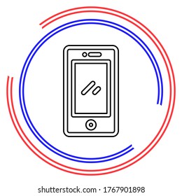 Simple Mobile. Thin line pictogram - outline editable stroke