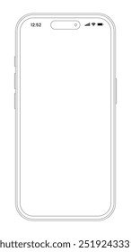 Simple mockup line vector illustration of a smartphone mockup.