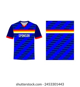 Simple mockup sport jersey template design for football soccer, racing, gaming, sports jersey blue color