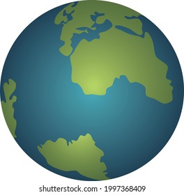 a simple model of the planet earth with continents