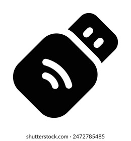Icono de glifo Simple Modem. El ícono se puede usar para Sitios web, Plantillas impresas, Plantillas de presentación, ilustraciones, etc