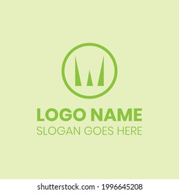 Color básico verde del logotipo de marca amplia simple