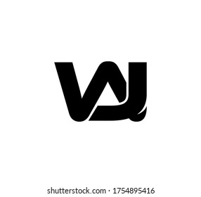 Simple Modern 2 letras "WJ" negro logo inicial. 