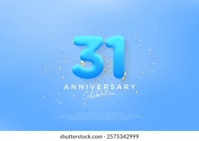 Simple and modern 31st anniversary, birthday celebration vector background. Premium vector for poster, banner, celebration greeting.