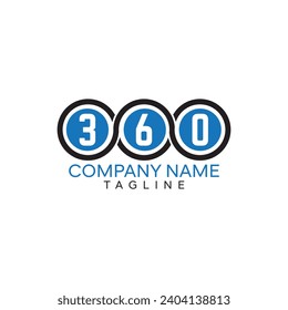 Simple and modern 360 numbers logo design