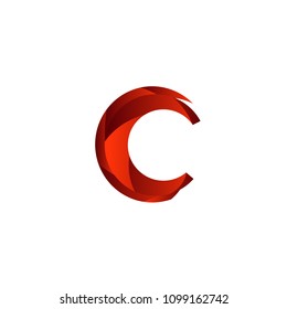 Simple modern 3d letter C logotype icon sign symbol.elegant design style illustration.isolated background.vector
