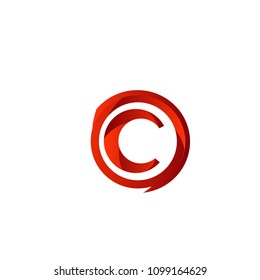 Simple modern 3d letter C logotype icon sign symbol.elegant design style illustration.isolated background.vector