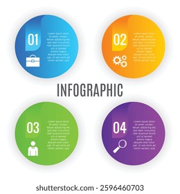 Simple modern 4 step business infographic template with icons creative design