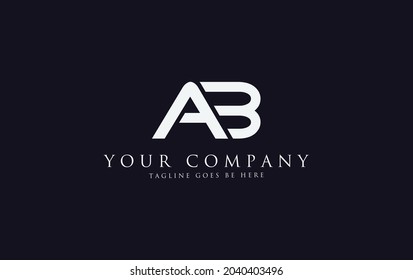 Simple and modern AB letter logo design for brand and business