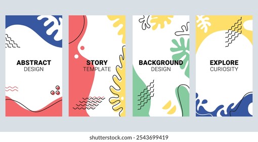 Simple modern abstract background design, inspired by matisse style