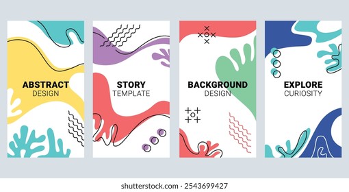 Einfaches, modernes, abstraktes Hintergrunddesign, inspiriert von Matisse-Stil