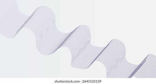 Simple modern abstract background with wavy blue lines on a white background. The blue lines create a flowing  textured pattern on the white surface art nice.