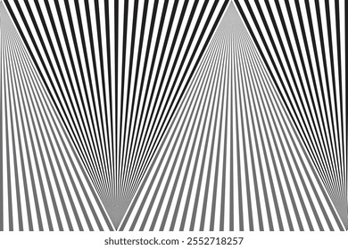  einfache moderne abstrakte schwarze graue Asche Farbe dünn bis dick vertikale Linie Muster ein schwarz-weißes Bild eines geometrischen Musters mit den Worten Zickzack in der Mitte