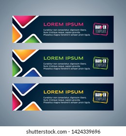 Simple modern abstract colorful banner header template design