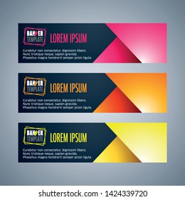 Simple modern abstract colorful banner header template design