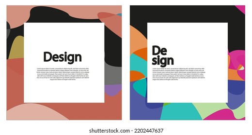 Simple modern abstract cover set. Cool colorful abstract shapes composition. Suitable for companies and businesses in any sector. Memorable, attractive, modern, simple, clean, profesional. Vector EPS