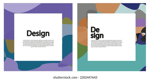Simple modern abstract cover set. Cool colorful abstract shapes composition. Suitable for companies and businesses in any sector. Memorable, attractive, modern, simple, clean, profesional. Vector EPS