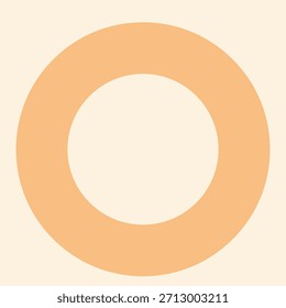 Un gráfico abstracto simple y moderno con un anillo de color naranja suave sobre un fondo beige claro, perfecto para diseños limpios y estética minimalista.