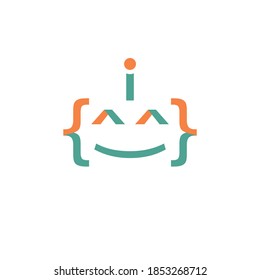 simple modern abstract robotic shaped programming code vector icon
