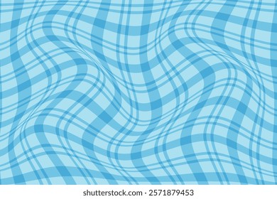  simple modern abstract sky color check plaid wavy distort line pattern on sky color background