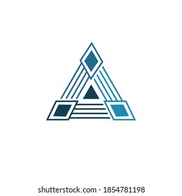 simple modern abstract triangular line shape vector icon