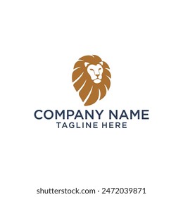 simple modern abstract vector lion logo