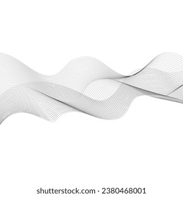 simple modern abstract vector wavy black color blending line pattern on white color background, perfect for background, wallpaper