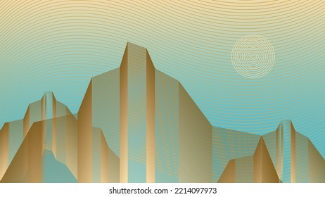 fondo de patrón geométrico de línea ondulada abstracta simple y moderno. Limpiar el fondo de textura horizontal contemporánea para el escritorio o cualquier otro dispositivo. tema de color verde. diseño de arte mural.