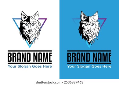 simple modern abstract wolf geometric vector illustration logo design