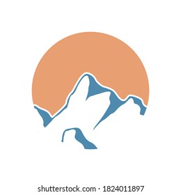 simple modern adventure in the wild mountain peak perfect for lifestyle vector illustration design	
