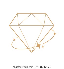 Simple modern aesthetic line elements Modern geometric linear frame with sparkling stars.