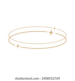 Simple modern aesthetic line elements Modern geometric linear frame with sparkling stars.