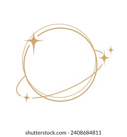 Sencillos elementos estéticos modernos Marco lineal geométrico moderno con estrellas brillantes.