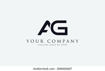 Simple and modern AG letter logo design for brand and business