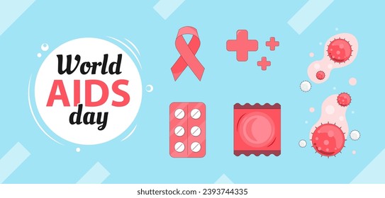 Simple and modern aid day illustration