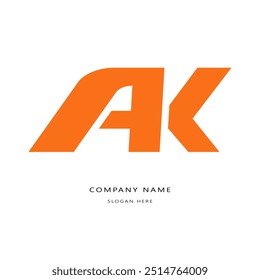 Einfaches und modernes AK-Brief-Logo-Design für Marke und Unternehmen