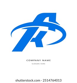 Diseño de logotipo de letra AK simple y moderno para marca y negocio