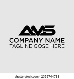 Simple and Modern AMS Letter Logo Template ,AMS Logo Design, Inspiration for a Unique Identity. Modern Elegance and Creative Design. Watermark Your Success with the Striking this Logo.