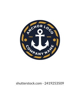 A simple and modern anchor logo which is very suitable for shipping industry logos, ports and the like
