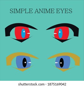 Simple and modern anime eye on blue background
